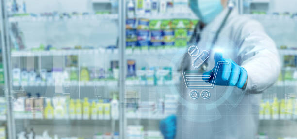 istock Concept of ordering medicines using an online pharmacy. 1739401968
