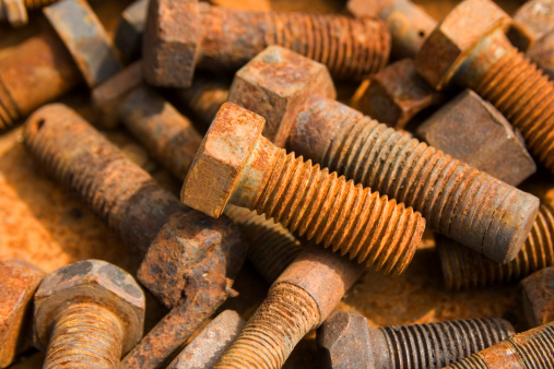close-up of old screw