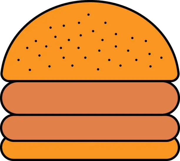 Vector illustration of HotBurg concept, Bacon Cheeseburger vector icon design, Bakery and Baked Goods symbol, Culinary and Kitchen Education sign, Recipe development stock illustration