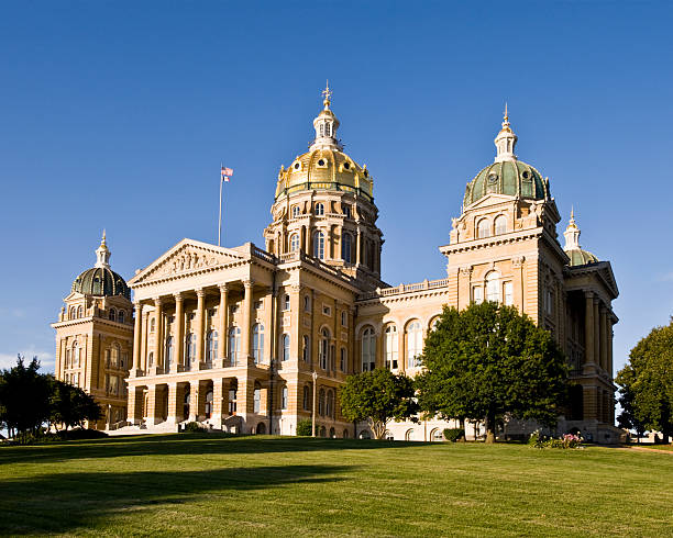 A daytime shot of the Iowa State Capital Building stock photo