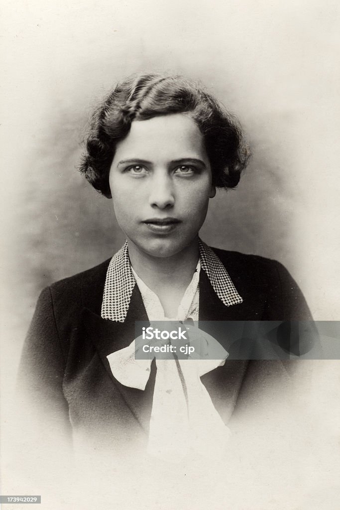 Vintage Garota de retrato de 1930 em inglês - Foto de stock de 1930-1939 royalty-free