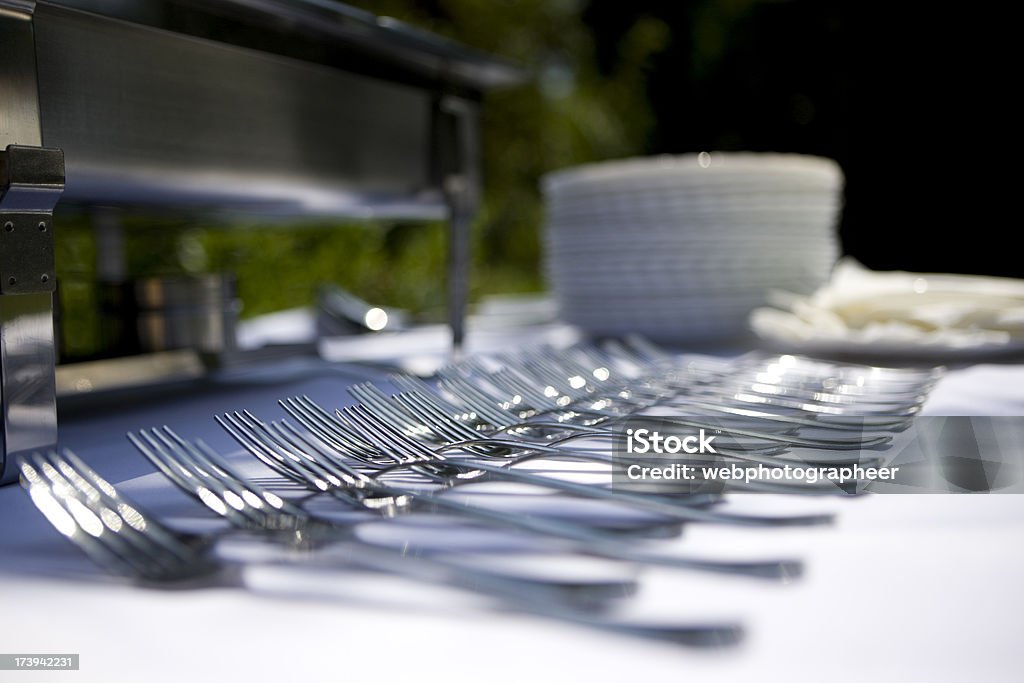 Forks in a row Forks in a row, canon 1Ds mark III Absence Stock Photo