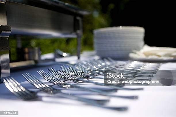 Forks In A Row Stock Photo - Download Image Now - Absence, Abundance, Arrangement