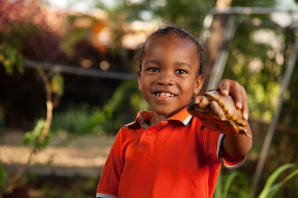 istock Little Boy Showing His Pet Turtle 173942443