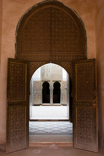 Glaoui kasbah door stock photo