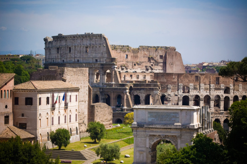 View towards the Colloseum on sunny day