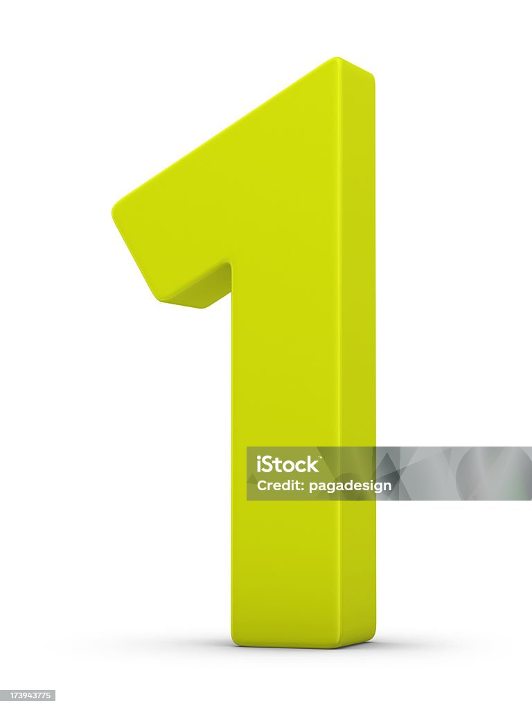 green number 1  Number 1 Stock Photo