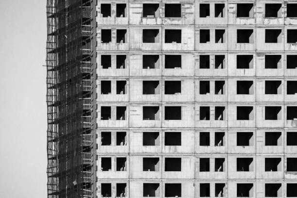 istock New concrete house is under construction. Black and white 1739439472