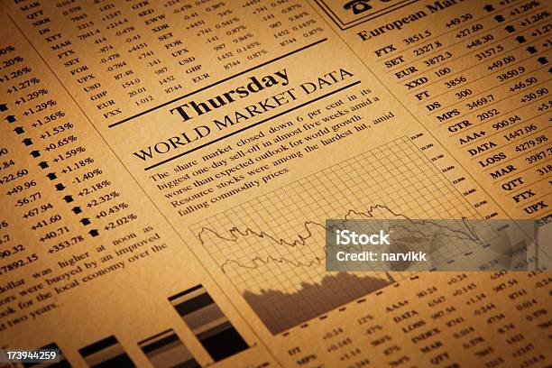 Detail Of Newspaper With Stock Market News Stock Photo - Download Image Now - Stock Market and Exchange, Magazine - Publication, Newspaper