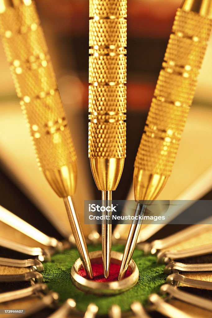 Three darts on a dartboard Closeup of three darts on a dartboard Accuracy Stock Photo