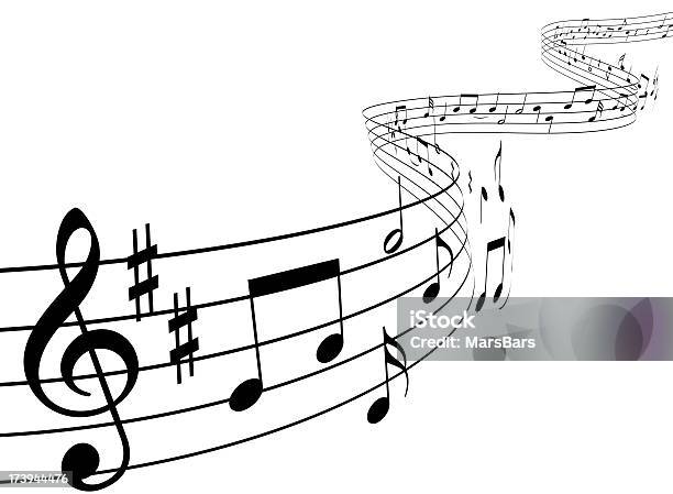 Musik Noten Tanzen Entfernt Stockfoto und mehr Bilder von Note - Note, Violinschlüssel, Biegung