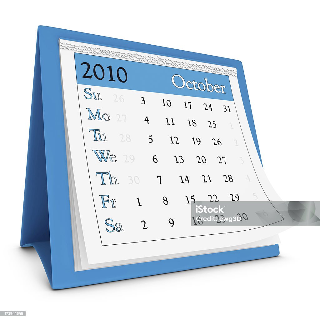 OTTOBRE 2010-Calendario serie - Foto stock royalty-free di Affari