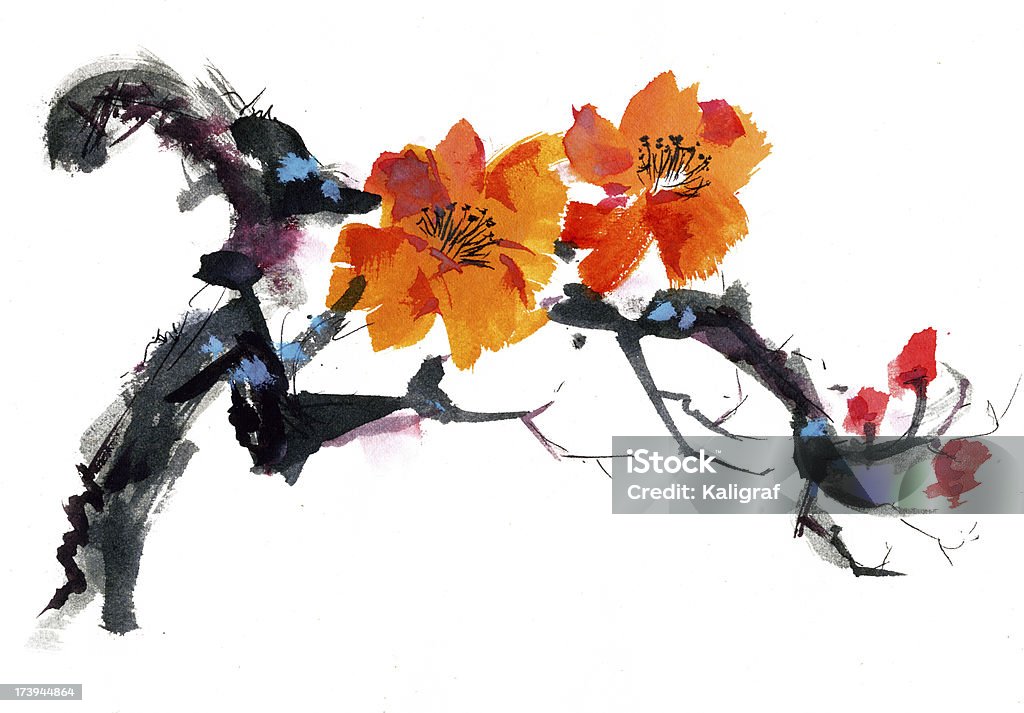 Wild Rose Blossom - Lizenzfrei Chinesische Kultur Stock-Illustration