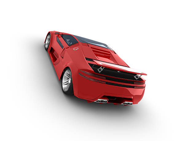 istock Red sport car on white background 173945033