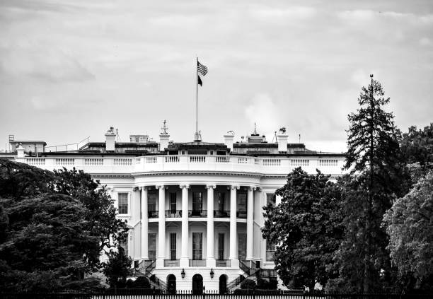 la casa blanca - washington dc day white house american flag fotografías e imágenes de stock