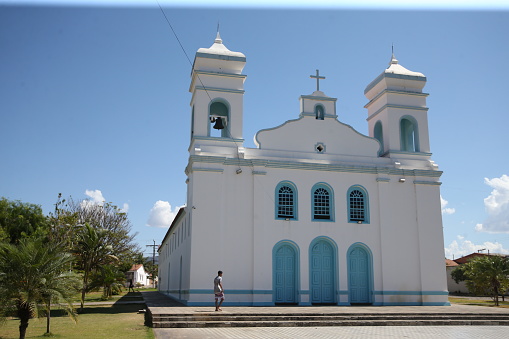 ituacu, bahia, brazil - august 24, 2023: view of Nossa Senhora do Alivio parish church in the city of Ituacu in the region of Chapada Diamantina