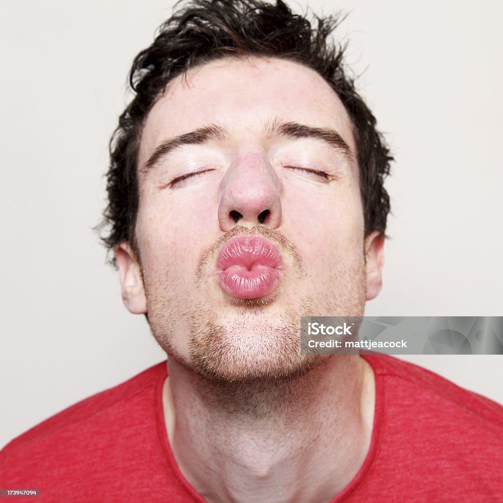 Big Kiss Men Stock Photo