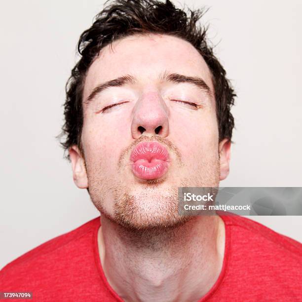 Big Kiss Stock Photo - Download Image Now - Men, Puckering, Kissing