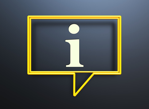 Rectangular Shaped Yellow Chat Bubble With Information Desk Symbol
