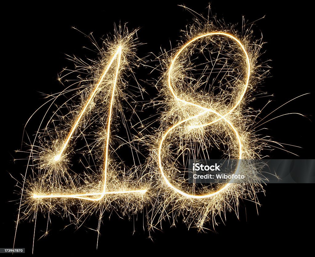 celebration numbers series A sparkling number 18. Great for a birthday. Anniversary Stock Photo