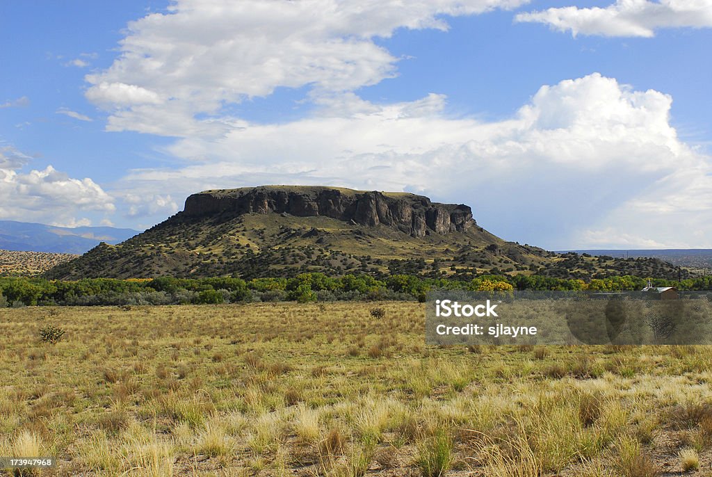 Black Mesa "A Black Mesa along the road from Jemez Springs, New Mexico to Espanola, New Mexico" Black Color Stock Photo