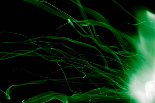 istock light ribbons of sparks on a black background, long exposure 1739484869