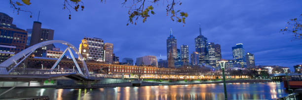 istock Panoramic shot of Melbourne at night 173949956