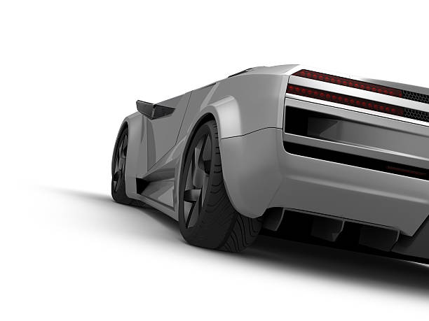 voiture de sport argent sur fond blanc - keonigsegg photos et images de collection
