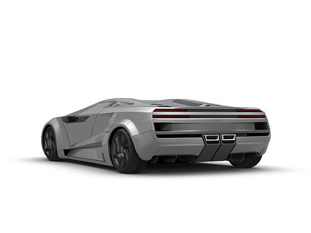voiture de sport argent sur fond blanc - keonigsegg photos et images de collection