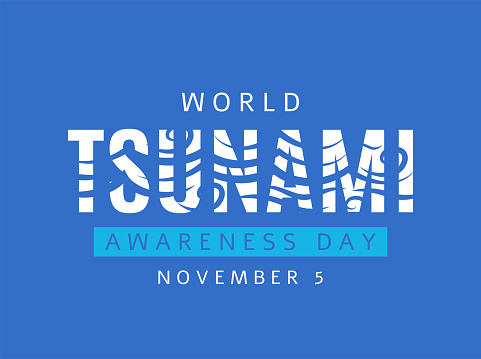 World Tsunami Awareness Day card, November 5. Vector illustration. EPS10