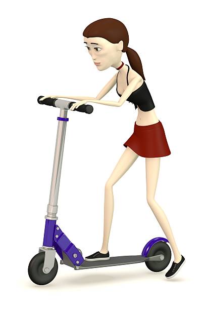 istock cartoon character on scooter 173953161
