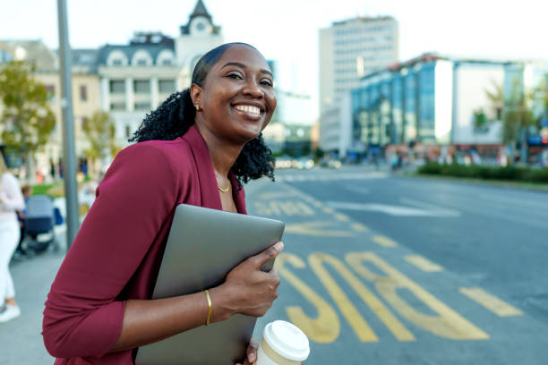 istock Businesswoman's street stop 1739532611