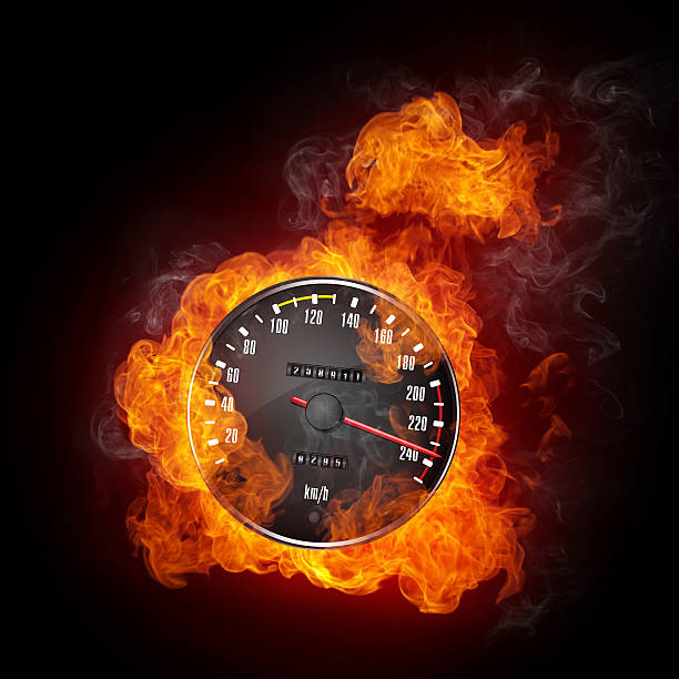 istock Speedometer showing 235 mph and flames coming from behind it 173954111