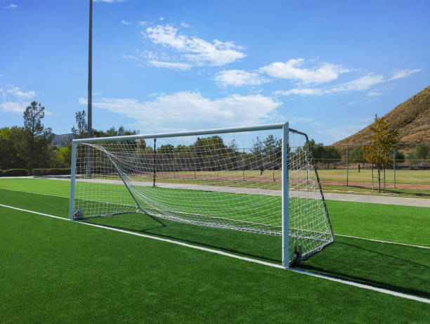 istock A front angle view of soccer goal at public park 1739557122