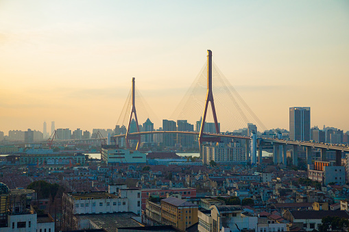 Yangpu District, Shanghai - Sunrise at Yangpu Bridge