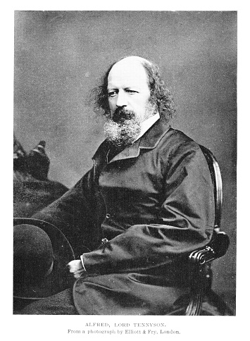 Lord Alfred Tennyson (August  6, 1809 –October 6, 1892) was a British poet. He was Poet Laureate. Photograph engraving published 1892. The original edition is in my archives. Copyright has expired and is in Public Domain.