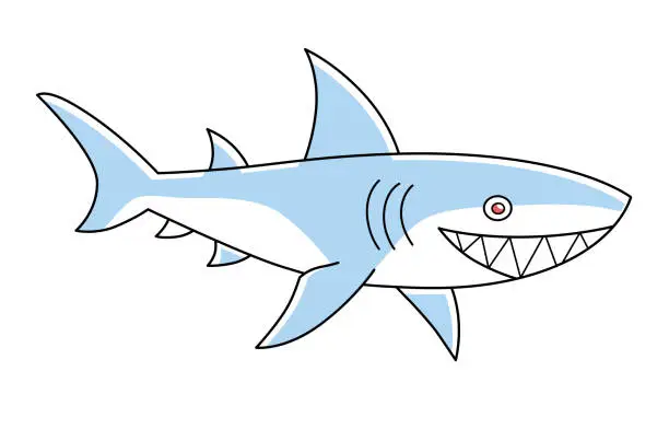 Vector illustration of Toothy shark