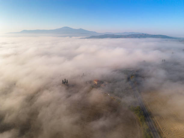 istock Foggy landscape in Val d'Orcia 1739696439