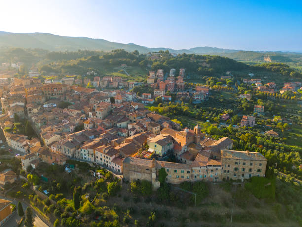 istock Chianciano, Tuscan town from drone 1739696461