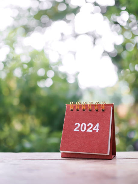 istock Close up 2024 desk calendar on the table with copy space. Resolution, Goal, Action, Planning, and manage to success business. 1739709643