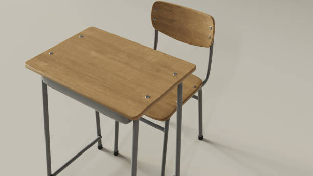 istock There is a school desk alone in front of a simple background, 3d rendering 1739758463