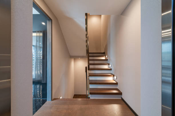 istock Minimalistic stairs in modern villa interior 1739794897
