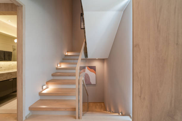 istock Minimalistic stairs in modern villa interior 1739795454