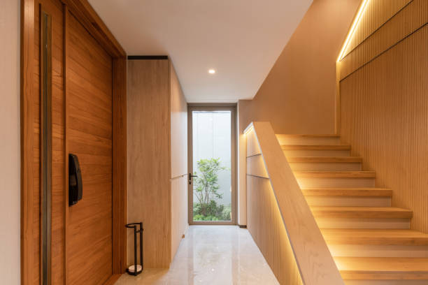 istock Minimalistic stairs in modern villa interior 1739796917