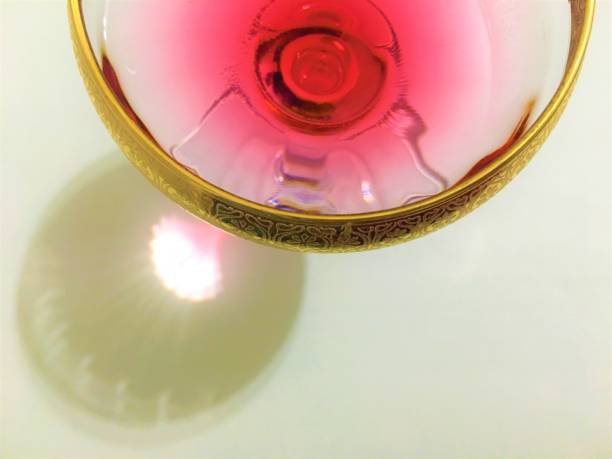 Installation art of wine glasses.