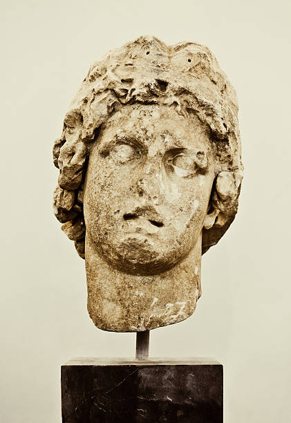 head of a young man from the House of Dionysos, Delos island - Greece