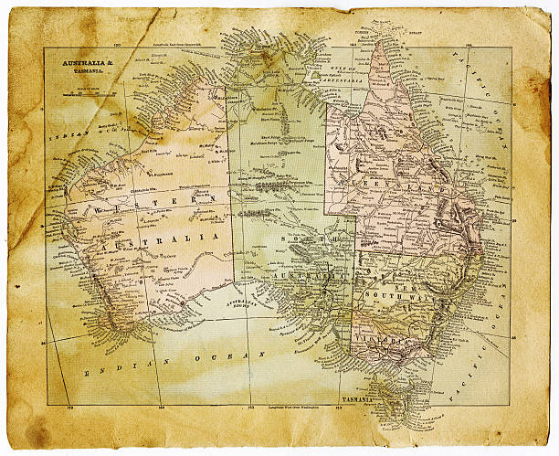 Old Map Of Australia 1899 年 - オーストラリアのベクターアート素材