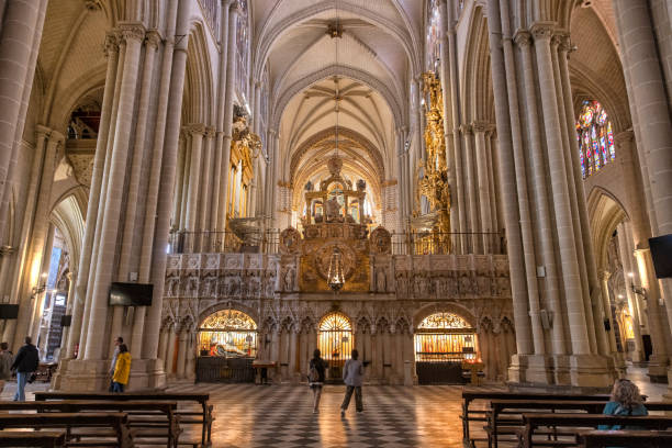 Interior view of Toledo Cathedral, Spain.