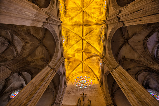 Interior view of Seville Cathedral, Spain