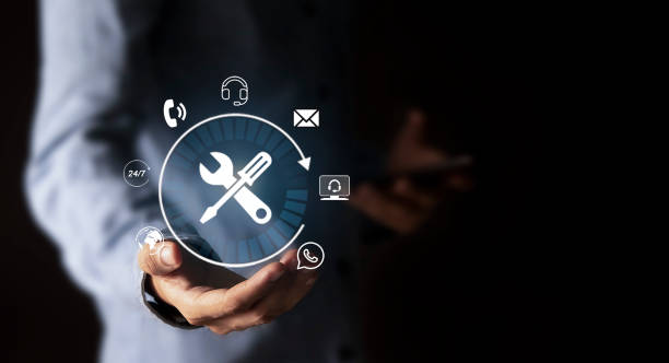 istock Business support and customer service business technology concept 1740026409